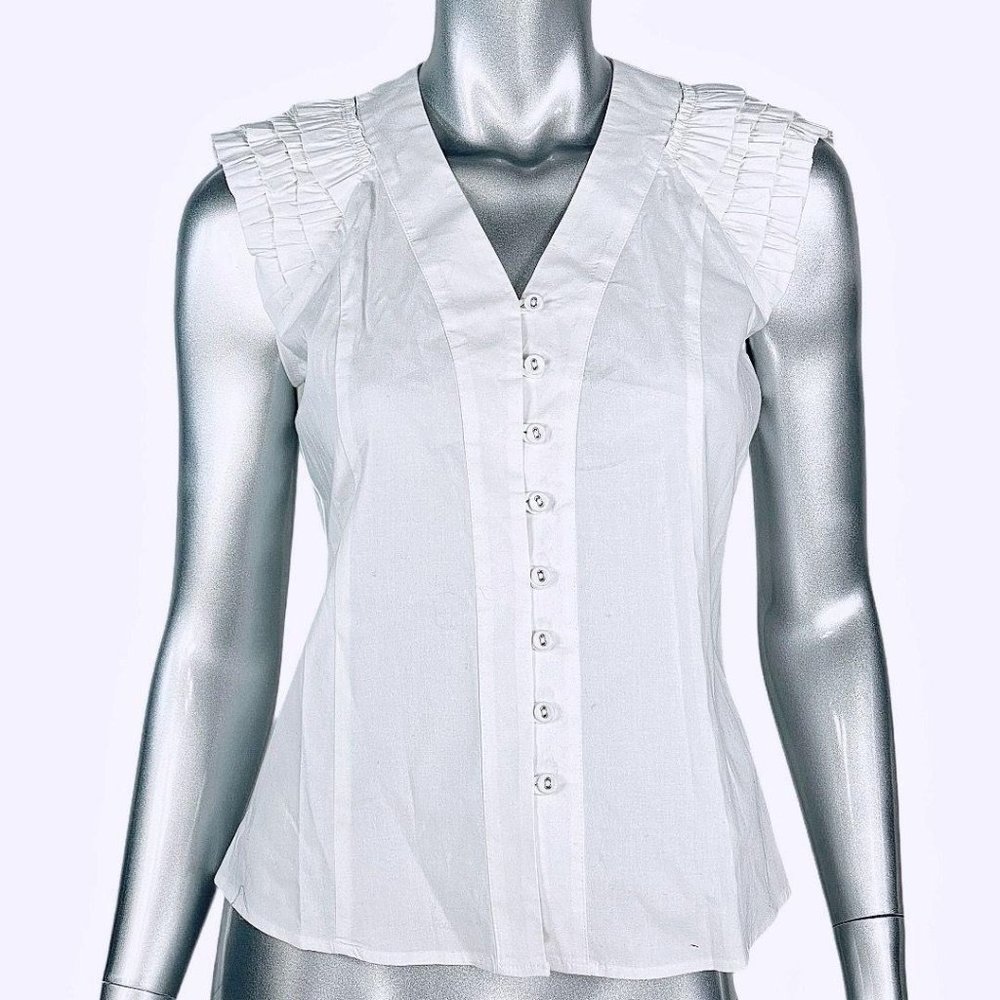 Bell Fine Garments White Cotton Lycra Blouse 2
